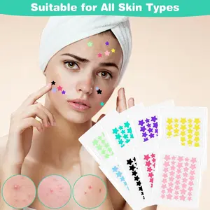 Hydrocolloid Pimple Patches for Face, Star Shaped Acne Cover Patches, Cute Zit & Blemish Spot Stickers, Absorbing Oil & Fluid, Invisible Day & Overnight Skin Care