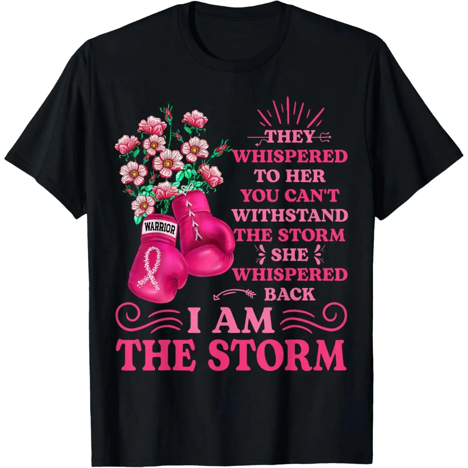 Boxing Strong Breast Cancer T-Shirt For Courageous Women
