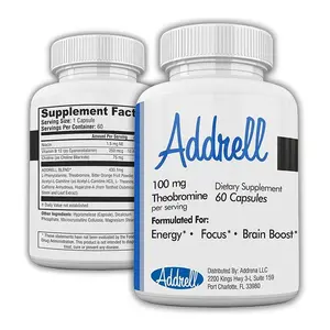 Addrell Energy Stimulant Pills- Natural Nootropic Brain Supplement Alternative Pill & Study Supplements Substitute to Elevate Mental Clarity for Women & Men OTC- 60 Mind Booster Capsules