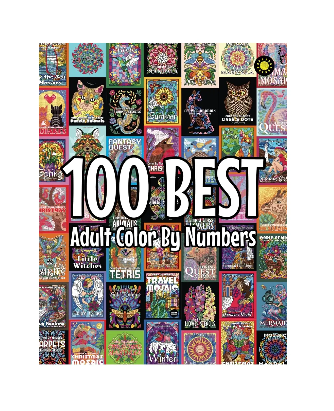 100 BEST Adult Color By Numbers: The best designs from Sunlife Drawing color by number coloring books