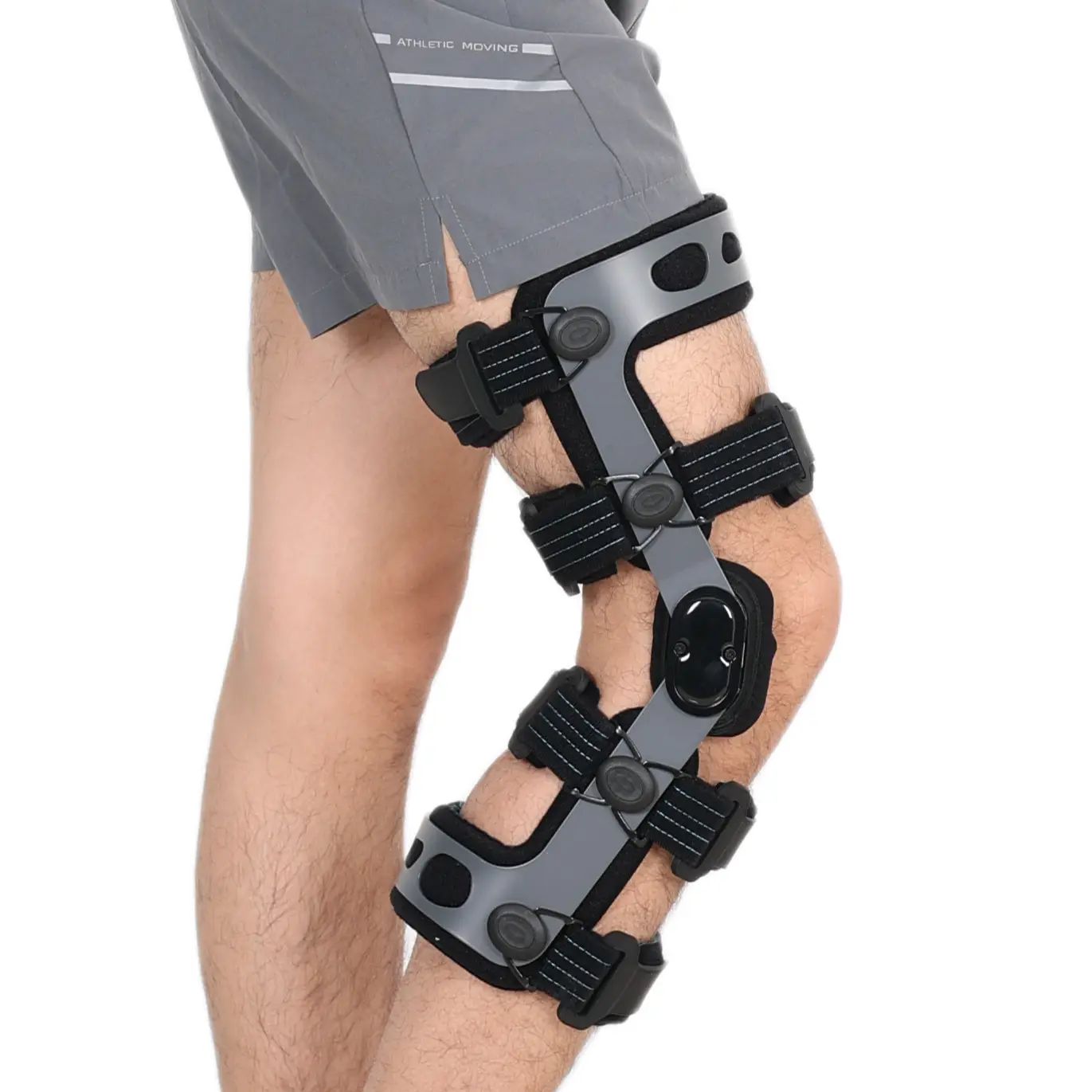 Medical Grade Hinged Sports Knee Brace - Soft, Lockable Stabilizer with Adjustable Velcro Straps, Breathable Mesh, Alloy Frame, Prop 65 Safe for PCL/MCL Ligament Injuries, Meniscus Tear (Men, Women), Hinged Brace, Ergonomic Design