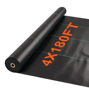 Landscape Fabric 4ft x180ft Weed Barrier Fabric Heavy Duty, Garden Fabric Weed Barrier Tarp to Prevent Weeds, Black Mulch for Landscaping Fabric