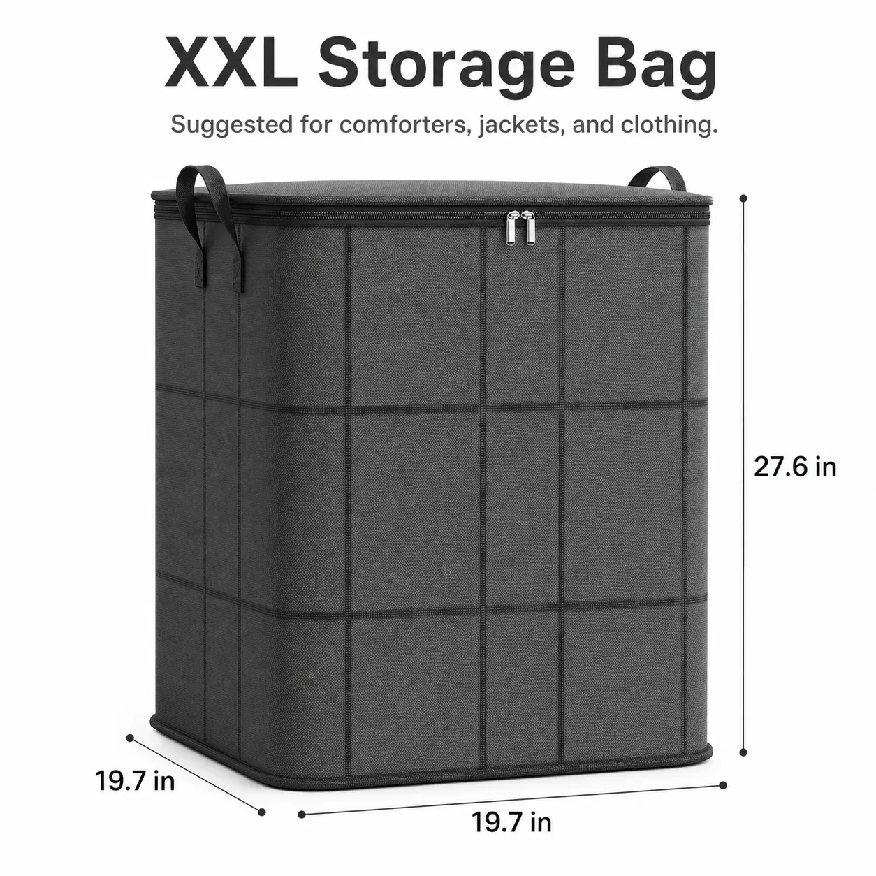 Large Storage Box with Lid, Foldable Organizer Bin for Closet, Bedroom, Garage, Office and Home Organization travel bag