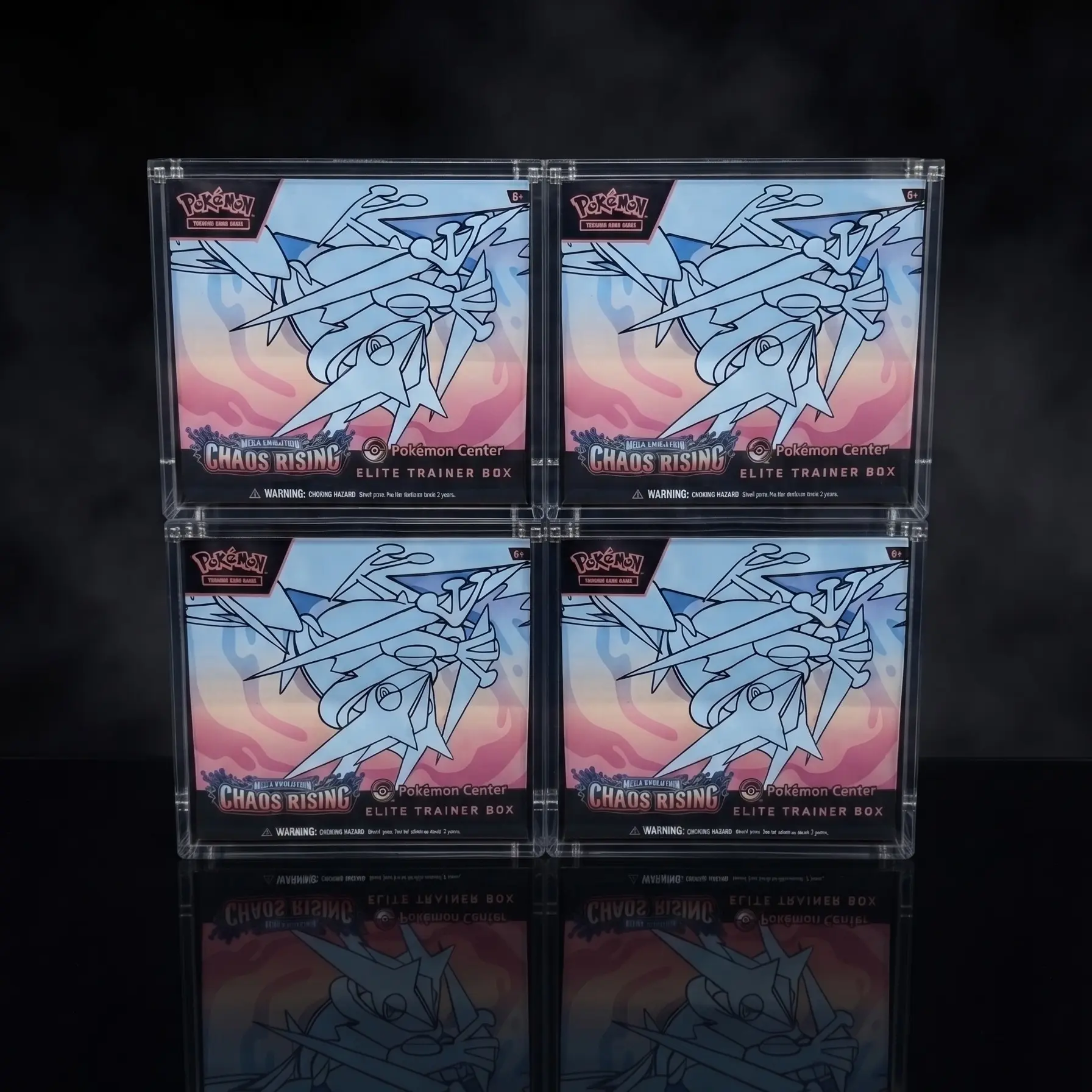(4x) Rounded Edge Acrylic Case for Elite Trainer Box (ETB) 4-Pack Special, Trading Card Storage Accessory for TCG Trade Card Albums