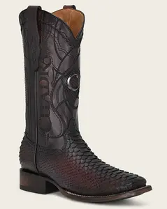 MENS CUADRA ENGRAVED BLACK CHERRY BOOTS