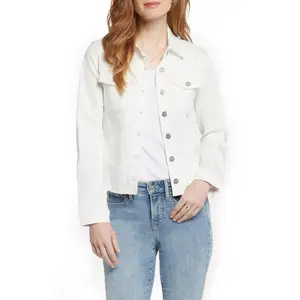 Ladies Classic White High Performance Cotton Jean Jacket