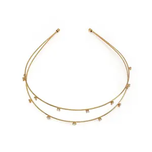 Ettika Delicate Crystal Dotted Gold Headband