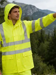 Reflective Safety Jacket High Visibility Men Women Waterproof with Pockets Outdoor Sports Traffic Management Fishing Gear
