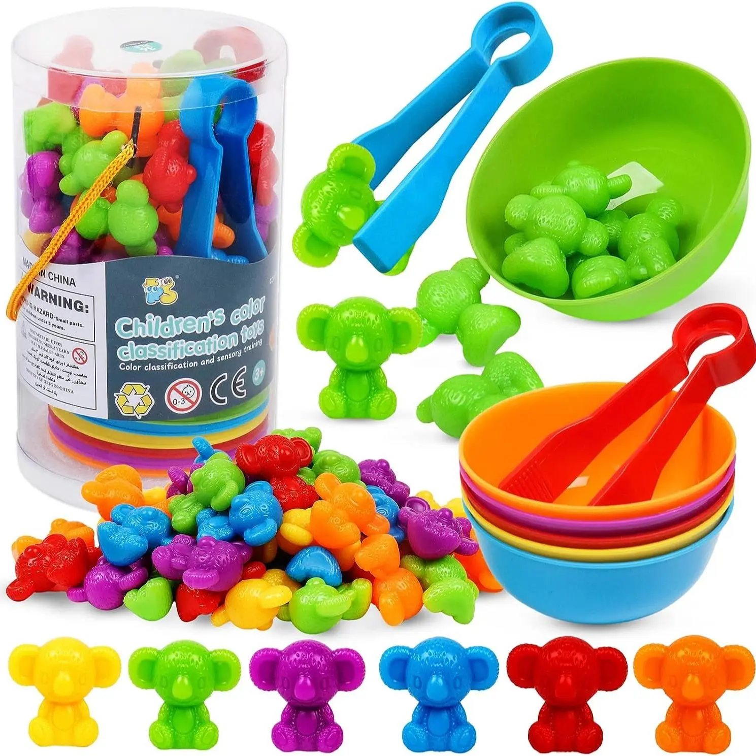 Counting Toy Matching Game Set with Sorting Bowl, Preschool Color Classification Montessori Educational Toys for Boys Girls, Christmas Gift, Preschool Learning Tool, Number Concept, Sensory Stimulation, Cognitive Development
