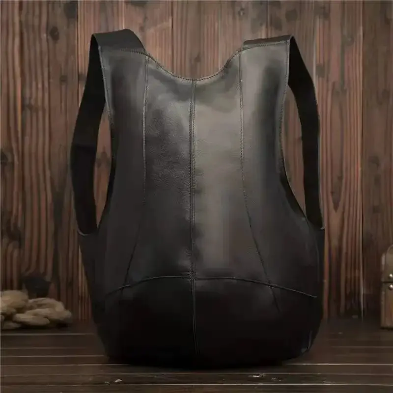 Fashionable retro unique beetle backpack, made of crazy horse vegetable-tanned soft PU leather, suitable for both men and women