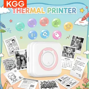 Mini Portable Label Printer, 1 Set USB Rechargeable Wireless Photo Printer, Inkless Thermal Printer, Thermal Photo Printer for Home & Office,Mini printer for portable printing of photos, messages, labels, job memos, etc