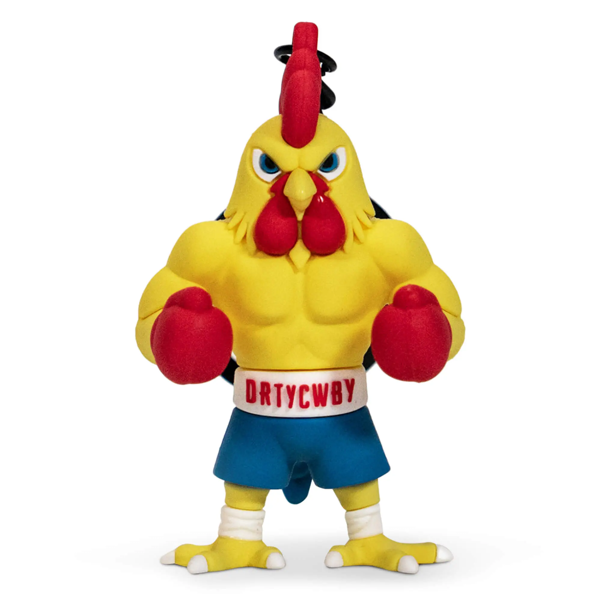 Drtycwby Unisex Cartoonish Boxing Theme Weatherproof PVC Plastic Chicken Figure Keychain, Casual Wear Fashion Costume Jewelry Accessory, Keychains for Women