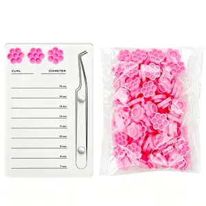 Magnetic Acrylic Eyelash Extension Work Board, Clean Hygienic Surface No Glue Mixing, Integrated Glue Cup & Ruler, Multi-Functional Set, Professional Lash Artist Table