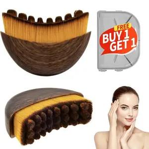 Buy 1 Get 1 Free，Lymphatic Contour Face Brush for Sculpting，Hypoallergenic Ergonomic Facial，Anti-Puffiness, Detox & Lift, Improves Skin Glow & Absorption，Lymphatic Drainage Brush - Dry Brush for Face - Anti-Puffiness - Detox & Lift