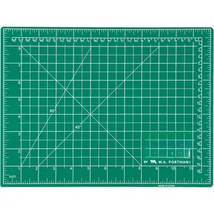 9x12 Inch Self   Mat - 2-Sided 5-Ply PVC Green/Black  Mats for Crafts, Sewing, Quilting and DIY Projects - Durable and Non-Slip Design with  Grid Lines