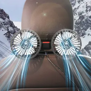 2026 Adjustable Car Backseat Fan, 1 Count Summer Essential Double-head Electric Fan with Seat Clip,  Strong Wind Rear Seat 360 Degrees Rotation Large Air Volume Fan, Car Interior Diffusers,Men Gifts, USB Car Fan, Car Ventilation Tools