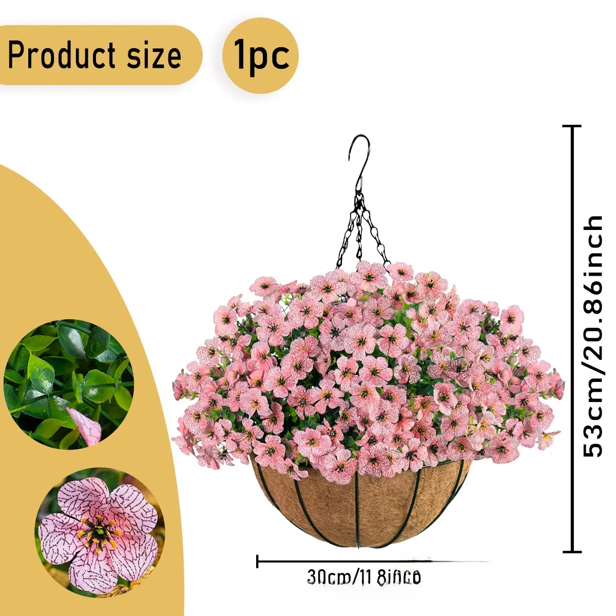 Pink hanging basket-30cm [Large quantities at favo