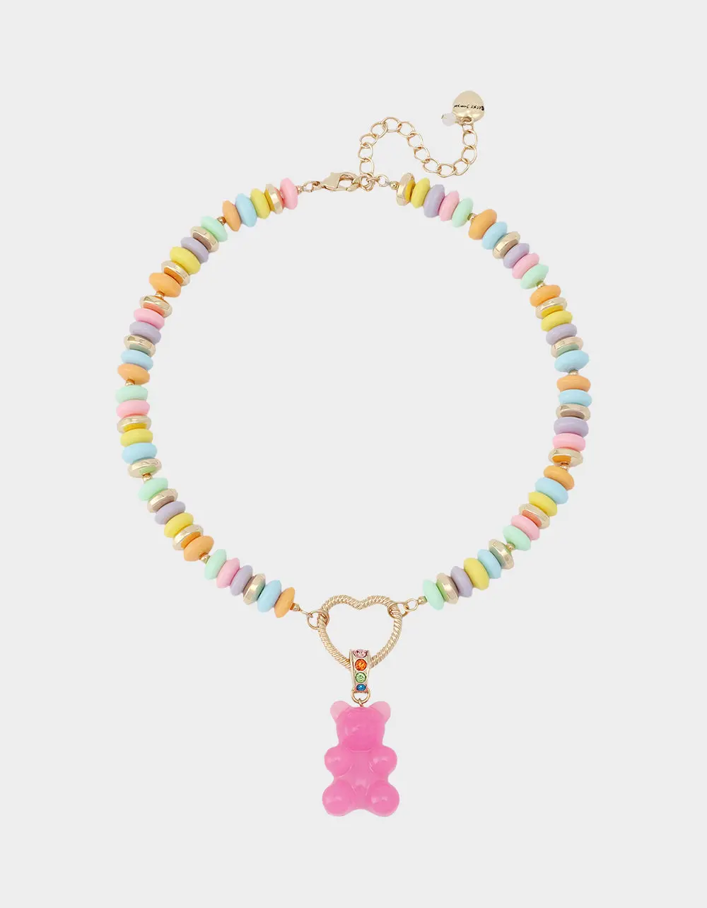 GUMMY BEAR SHORT PENDANT NECKLACE PINK