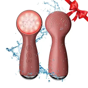 Professional Rechargeable Facial Cleansing Brush，Electric Face Cleanser & Massager ，IPX7 Waterproof Design， with 7 LED-Illuminated Modes & Sonic Silicone Bristles， for At-Home Spa-Level Skincare, Forwomens&mens,gifts, Facial Cleansing Tools
