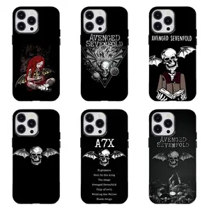 A-Avenged S-Sevenfold Death Bat Phone Case Gothic Heavy Metal Aesthetic Design Compatible for iPhone 17 16 15 14 13 12 11 and for Samsung S21-S25 Ideal Gift for Fans