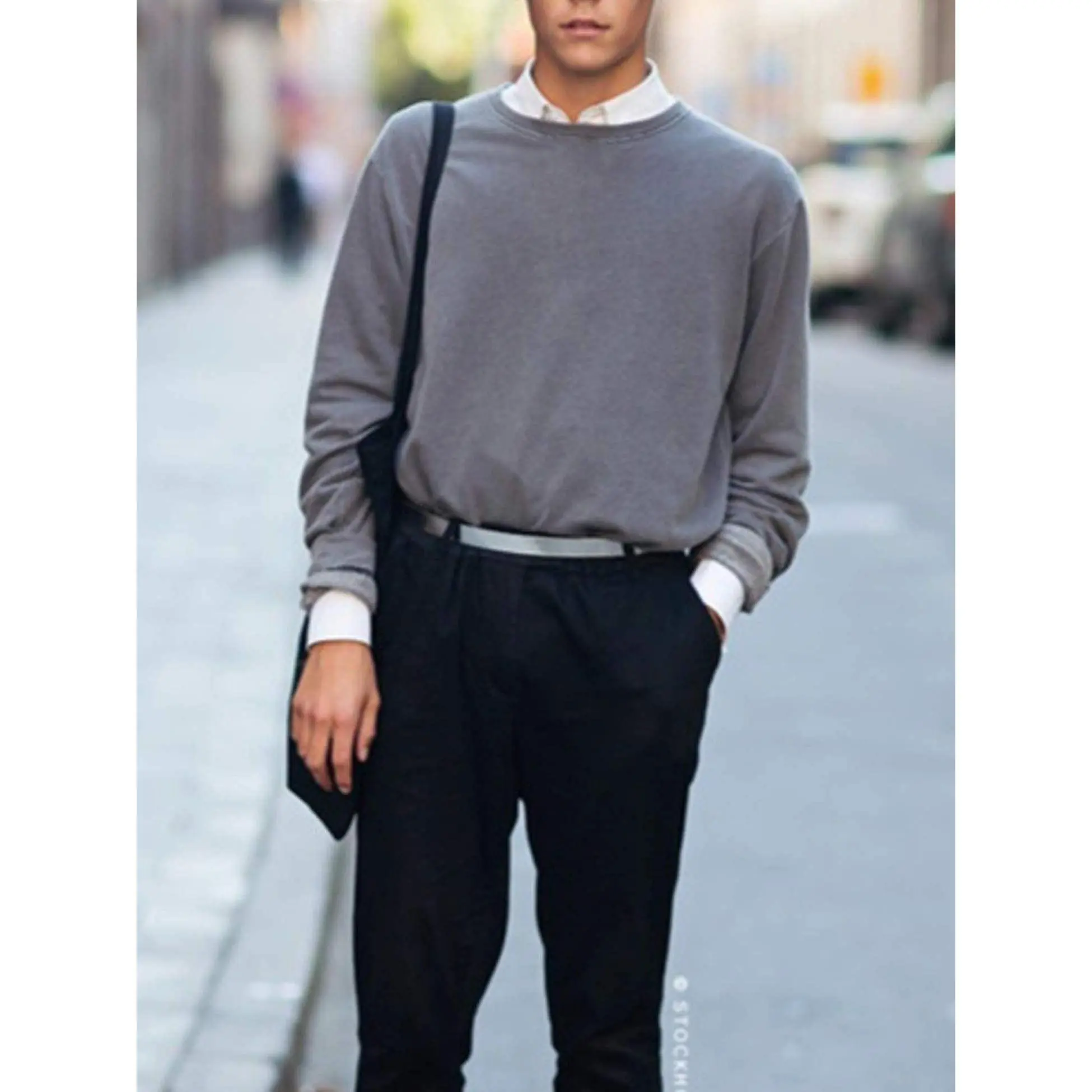 COOFANDY Men's Crew Neck Knitted Pullover Top - Slim Fit, Lightweight Fabric, Fashion Sleeve Design - Suitable for Casual, Formal Wear, Tops, Menswear