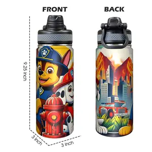 Paw Patrol 18oz Friendly Stainless Steel Water Bottle with Cute Anime & Manga Characters 304 Steel for Camping Birthday Gifts Halloween Tumblers