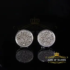 King Of Bling's 0.20ct Diamond Stud Earrings For Women White 925 Sterling Silver Stud For Men