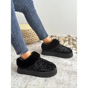 Women’s Comfortable Warm Velvet Slippers, Lightweight Shiny Non-Slip Home Shoes, Ultimate Comfort and Fashion, Perfect for Indoor Use