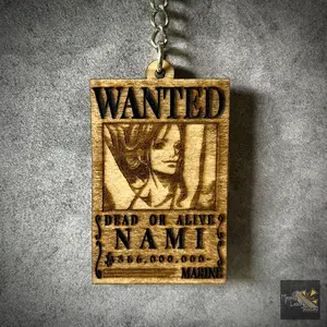 Mayans TCG Treasure Nami 3" Wanted Poster Keychain - Wooden, Acrylic Paint, Gloss Enamel, All Wood is Sealed for Water Resistance