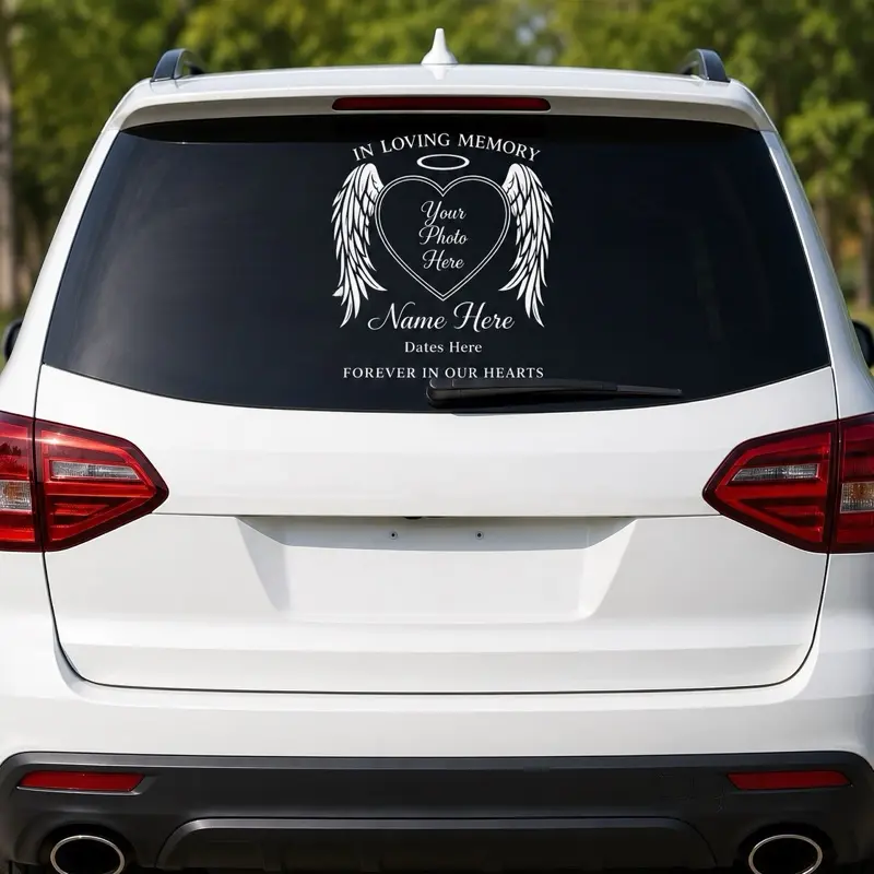 Customizable Self-Adhesive In Memory Car Sticker - Personalized Decal for Expressing Unique Style, Car Exterior Decoration