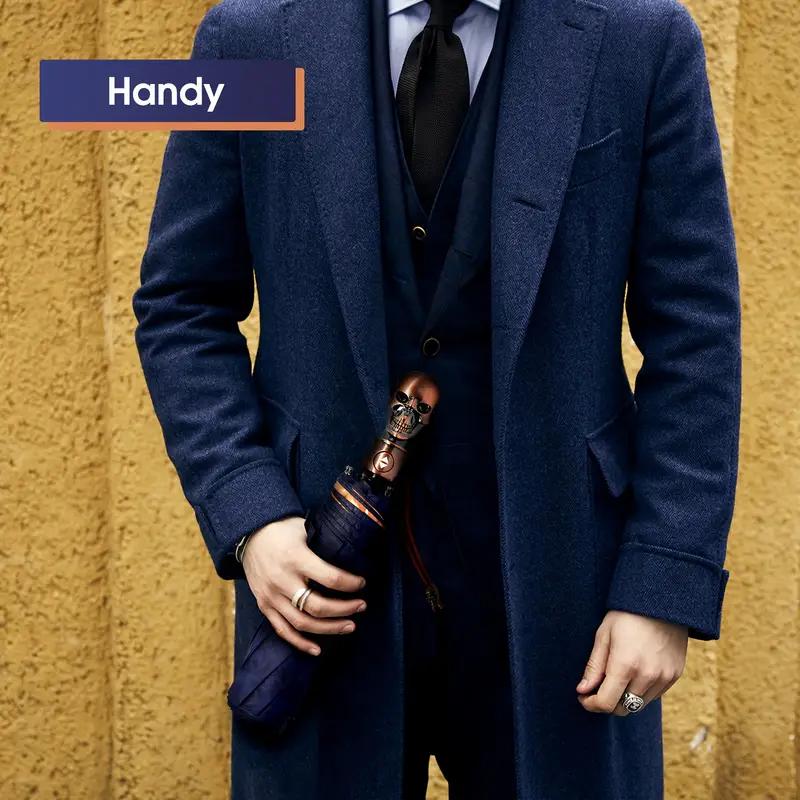 Personalized Creative Skull Handle Umbrella Windproof Waterproof Rainproof Large Surface Business Umbrella for Men and Women Multiple Specifications Available