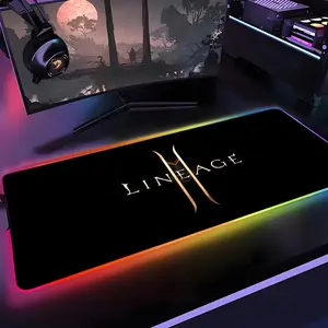 Lineage 2 Mouse Pad Gamer Rgb 1000×500mm 900×400mm 800×400mm 600x300mm Desk Mat Back Light Led Mousepad Setup Gaming Accessories Deskmat Big Mousepad Backlight