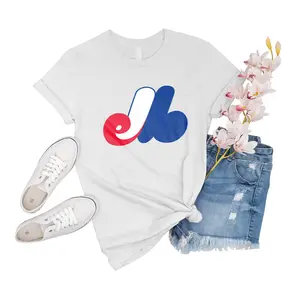 T-Shirt Unisex Mlb Baseball League Vintage Baseball Montreal Expos Standard Friend Big Boy Shirts Novelty Family Girl