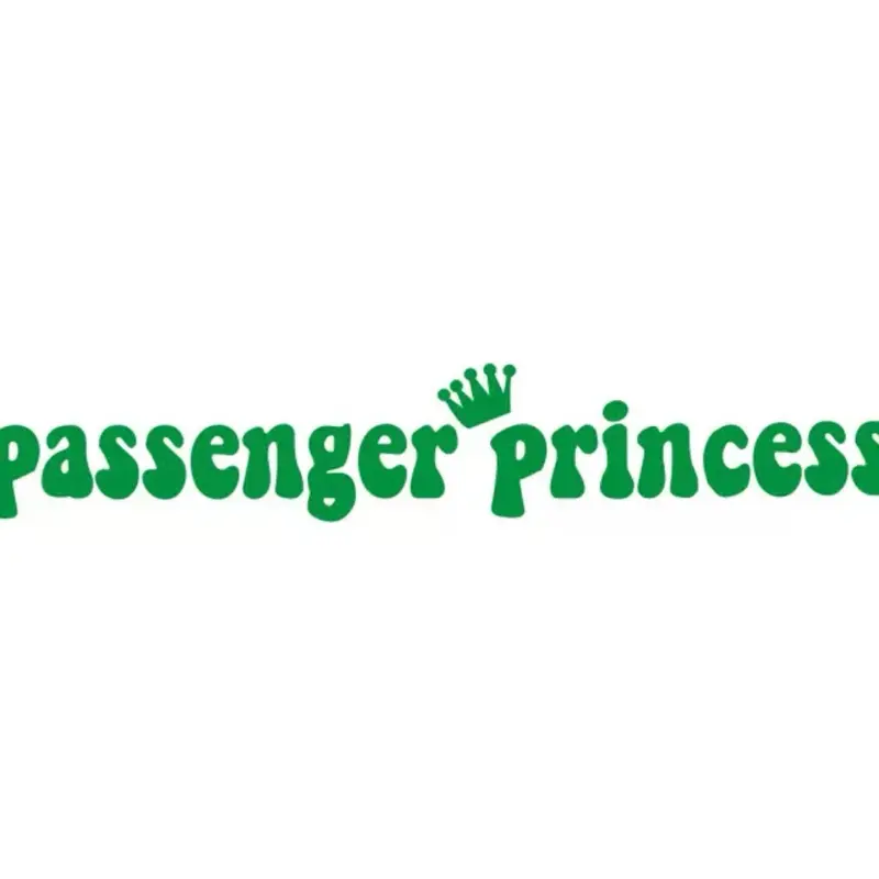 Passenger Princess Rearview Mirror Pair Green Vinyl Decal Sticker with "Passenger Princess" Text Design for Car Interior Decoration