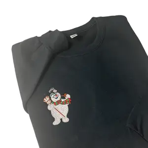 Frosty the Snowman Embroidered Sweatshirt for Men and Women - Festive Christmas Movie Design - Pullover, Womenswear Menswear Crewneck Classic Soft Fit Green