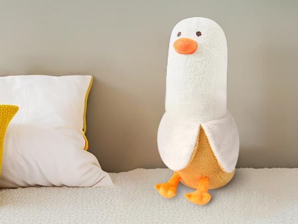 PEACHCAT Cute Banana Duck Plush Stuffed Animal Toy for HomeDecoration Squishy Plushie Toy Comfort Plush for Gifts Soft Huggable for Parent-Child Interaction Couples & Friends Prank Toy Party Fun Gift for Kids & Adults Stuffed Animals #summervibes