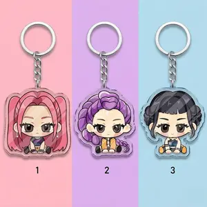 K-Pop Demon Hunters Keychain, KPop Girl Group Acrylic Charm Bag Pendant, Gift for KPop Fans