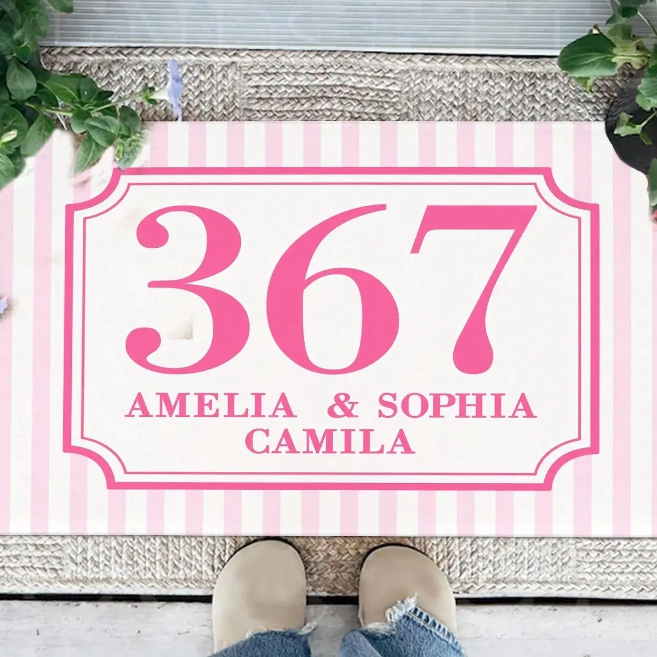 Custom Chinoiserie Dorm Doormat: Girl Dorm Decor, Roommate Door Decor
