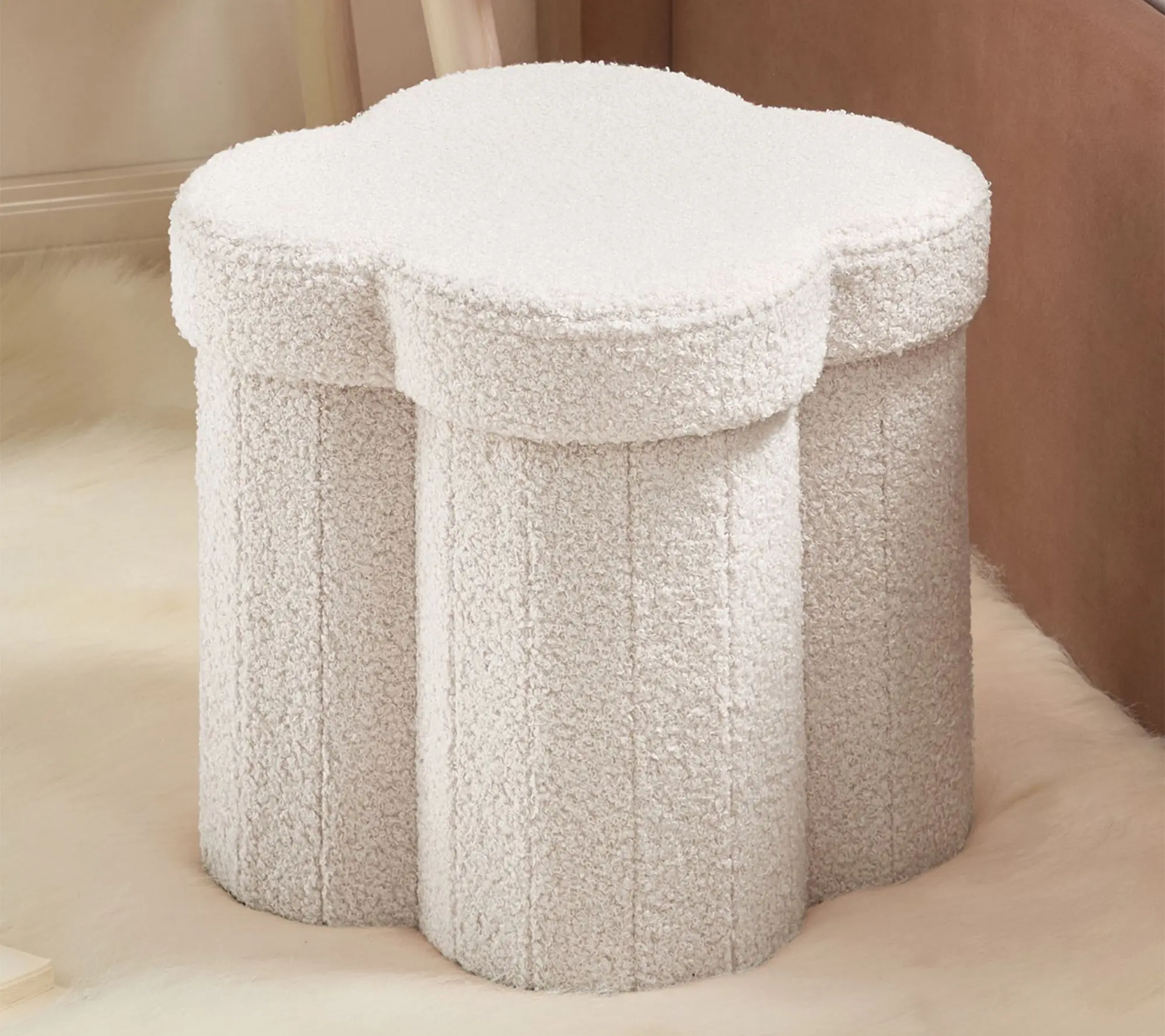 Ornavo Home Collapsible Flower Shape 12" Inch Storage Ottoman