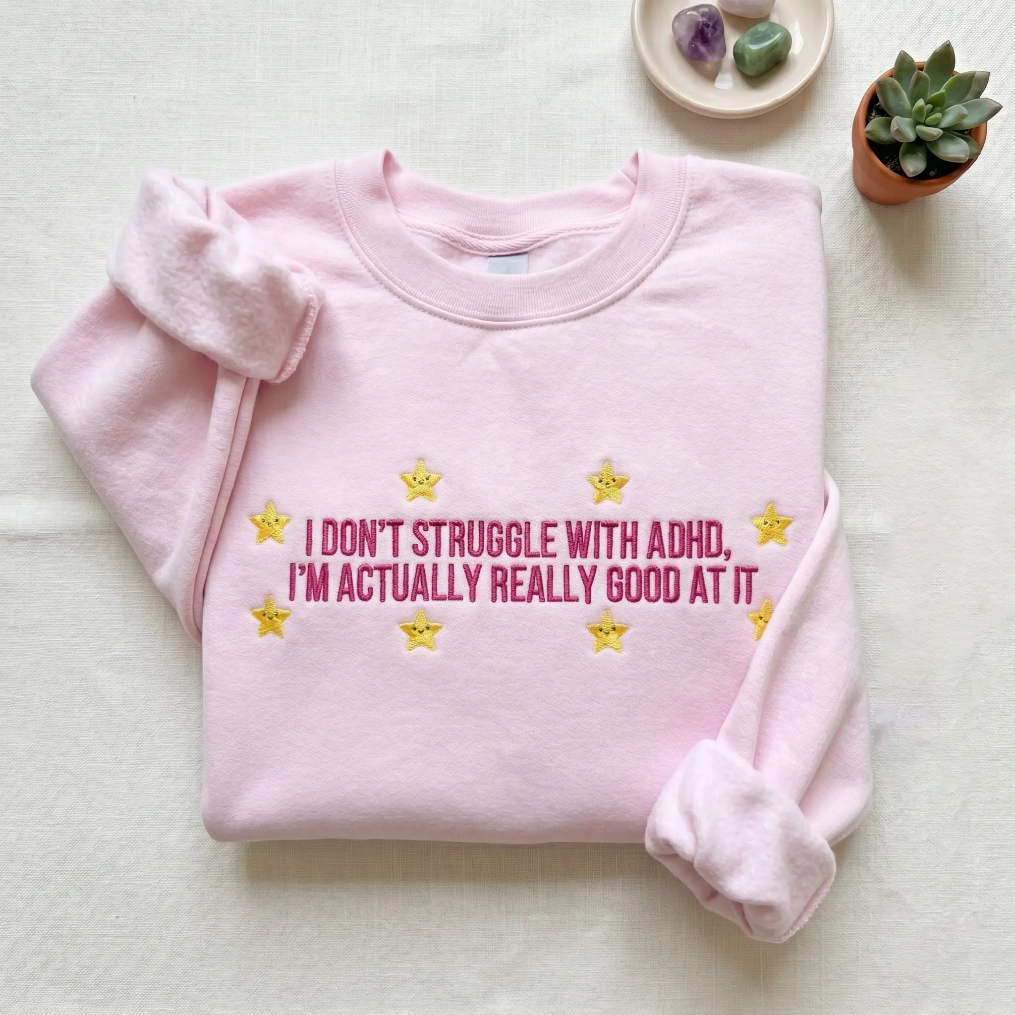 [MADE IN US] I Don't Struggle With ADHD Embroidered Sweatshirt, Mental Health Shirt