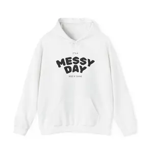 Messy Day hoodie | Graphic text pullover sweatshirt, casual cozy top