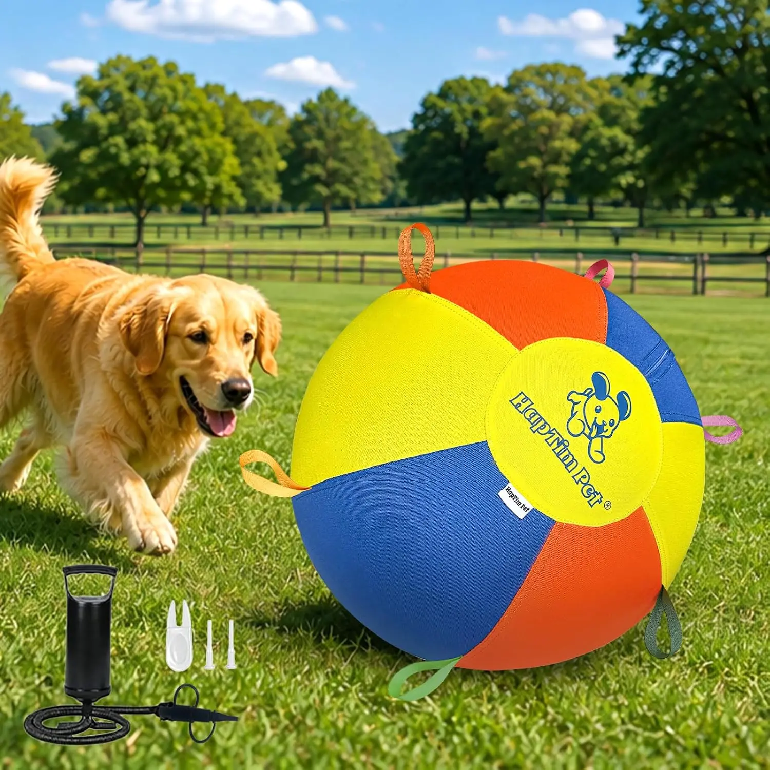 Hap Tim Upgraded Herding Ball for Dogs - Interactive Exercise & Outdoor Training Gear Suitable for Australian Shepherds; Great for Family or Pet Gifts