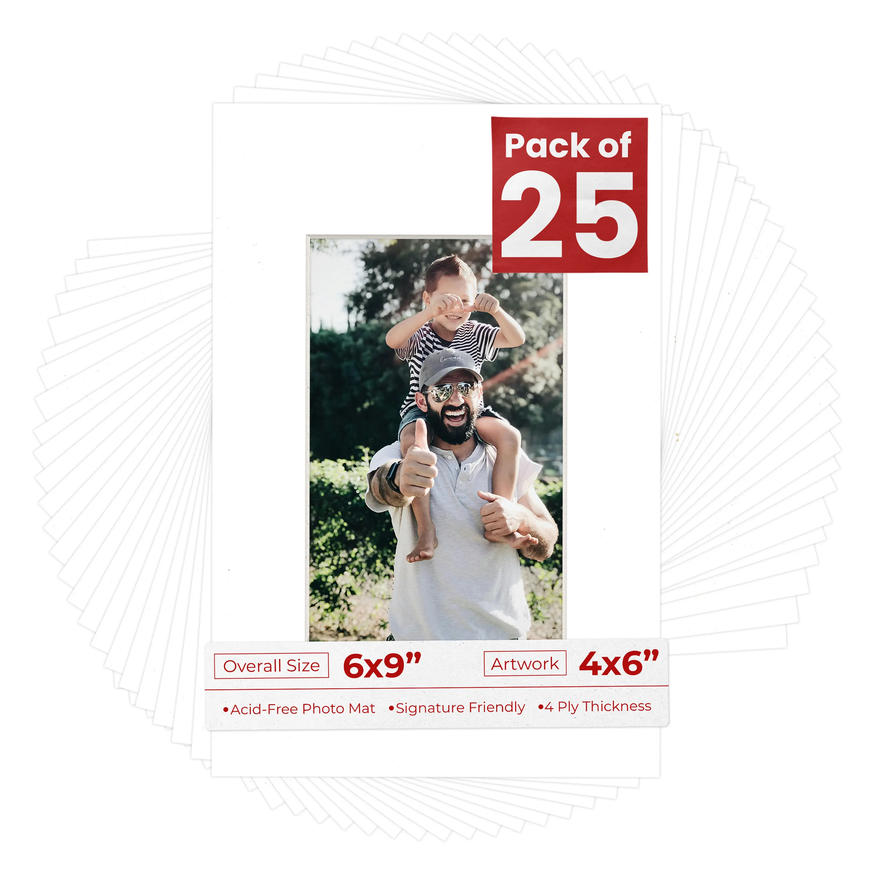 Golf Ball Texture Mat Board for 6x9 Frames - Fits 4x6 Photos - 25 Mats