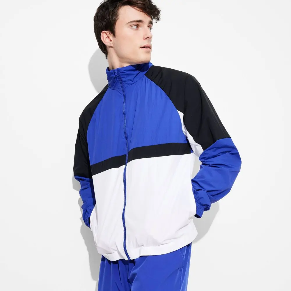 Men's Windbreaker Jacket - Menswear Garment with Long Sleeves, Fabric Construction, and Pocket for Original Use