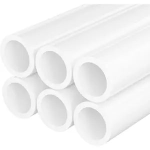 1 Inch PVC Pipe 6 Pack, 17 Inch Long Schedule 40 PVC Pipe for DIY Projects, Furniture Grade for Greenhouse Garden Shelves Furniture Frame