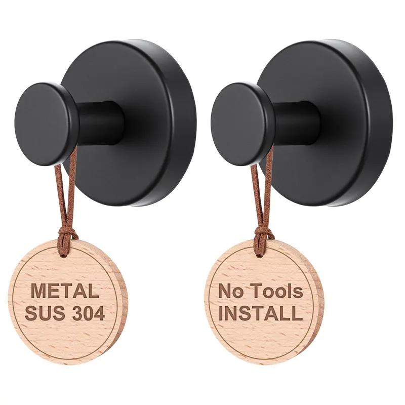 Suction Cup Hooks for Shower and Bathroom Use 304 Stainless Steel No-Drill Installation 15 lbs Capacity Matte Black Design for Glass Mirrors Tiles Suction Cup Hooks for Shower and Bathroom Use 304 Stainless Steel No-Drill Installation 15 lbs Capacity Matte Black Design for Glass Mirrors Tiles