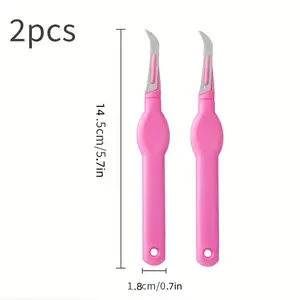 2pc Sewing Seam Ripper, Plastic Handle, Thread Cutter, Thimble Knife, Essential Sewing Tools for Craftsmanship
