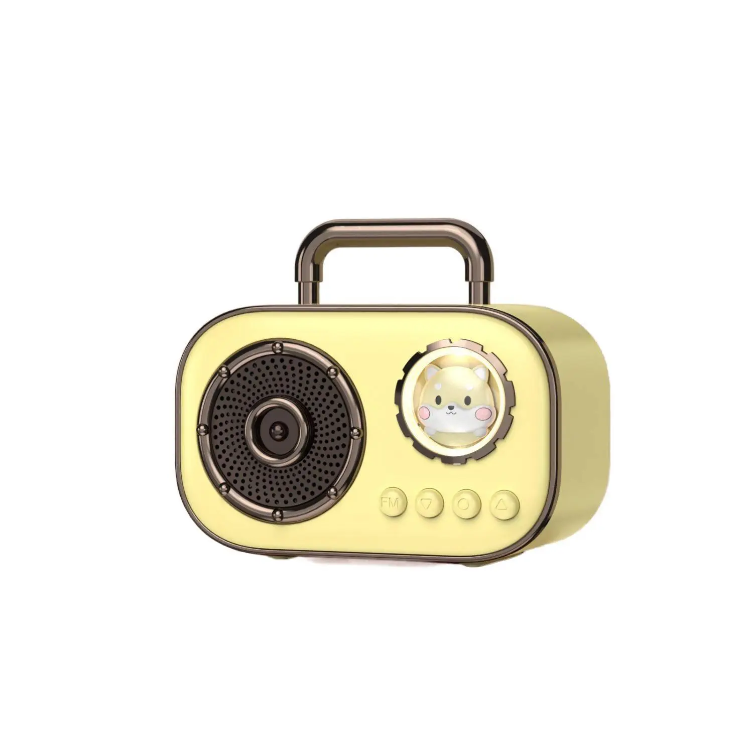 Vintage Compact Wireless Bluetooth Speaker - Rechargeable, Mini Portable, Wired & Streaming Audio, USB Card Support, Small Radio, Computer Compatible, Birthday Gift for Girls, Digital, Wood Panels