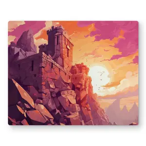 Conscious Sales C1MP1620805HC3 16 x 20 in. The Setting Rampart - Pink Metal Print Wall Art for Home Decor