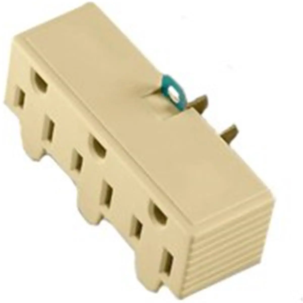 212 MAIN Cooper Wiring 1219V-BOX 3-Outlet 2-Wire Grounding Adapter, Ivory, 3-Prong Plug Conversion Adapter, Three-Prong Plugs